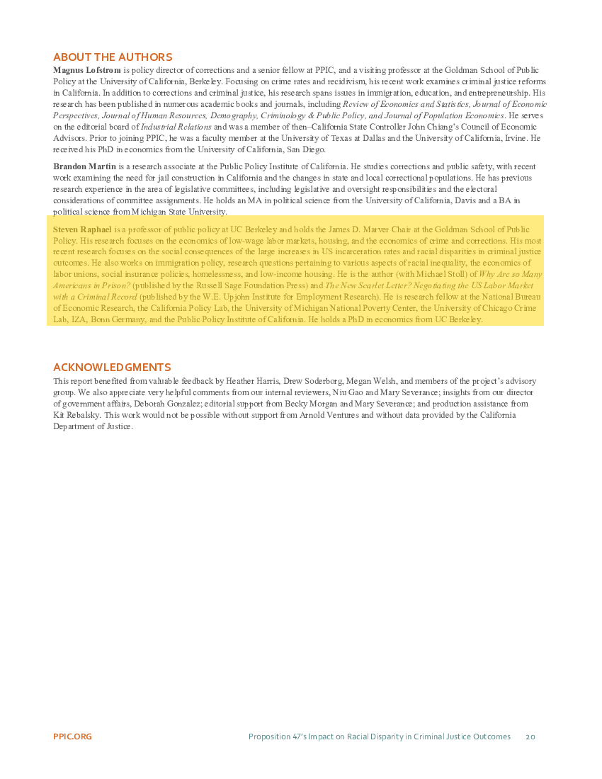 Proposition 47’s Impact on Racial Disparity in Criminal Justice ...