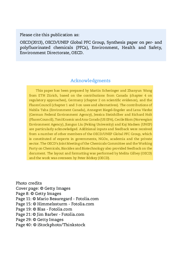 OECD/UNEP Global PFC Group Synthesis Paper on Per- and Polyfluorinated ...